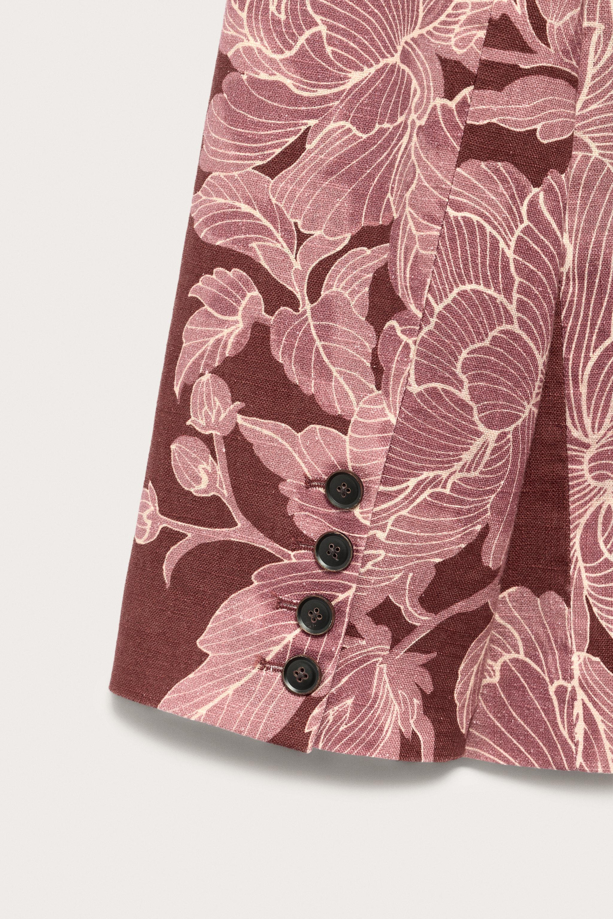 LIMITED EDITION PRINTED LINEN-COTTON RELAXED FIT BLAZER
